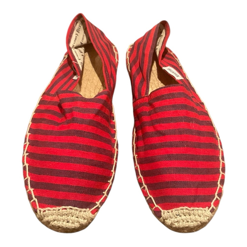 SOLUDOS Women’s Striped flat espadrilles Size 8